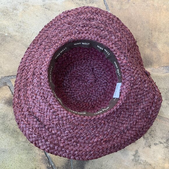 Nine West Wide Brim Wicker Sun Hat - Picture 14 of 15